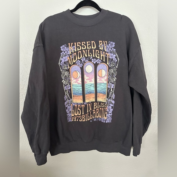 Billabong Ride In Oversized Crew Neck Fleece Sweatshirt Pullover Small - Picture 1 of 5
